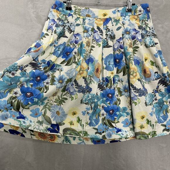 Talbots A-Line Skirt Size 10 Petite Floral Botanical Tea Party Swing Retro - Picture 2 of 12